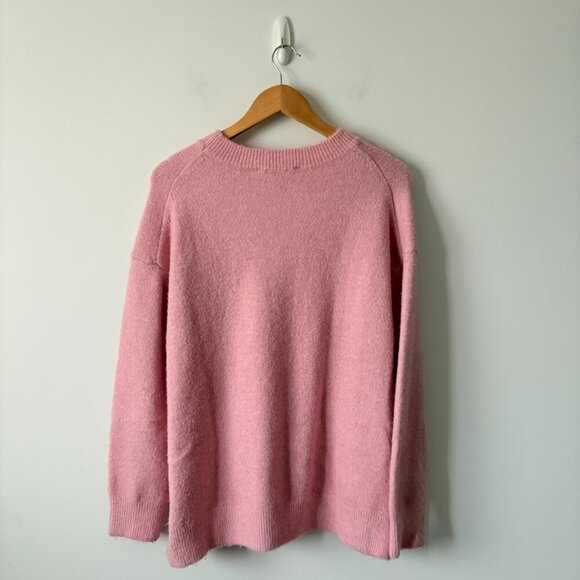 Zara Wool Blend Oversized Knit Sweater Pink Size Small - Picture 6 of 8